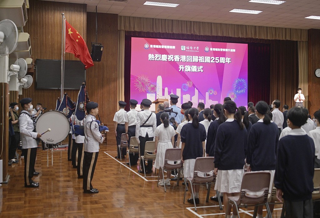 伍煥杰透露，升國旗、奏唱國歌已成為培僑中學的習慣。資料圖片