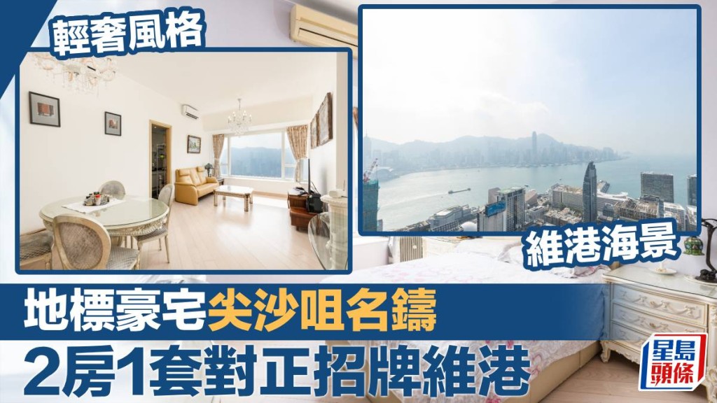 尖沙咀名鑄高層單位放盤，實用面積1,030方呎，最新叫價3,900萬。