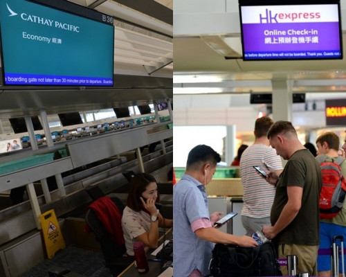 國泰航空(左)和香港快運航空(右)兩家香港公司都榜上有名。資料圖片