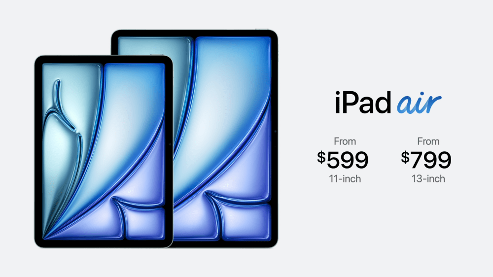 新iPad Air售價由599美元起。