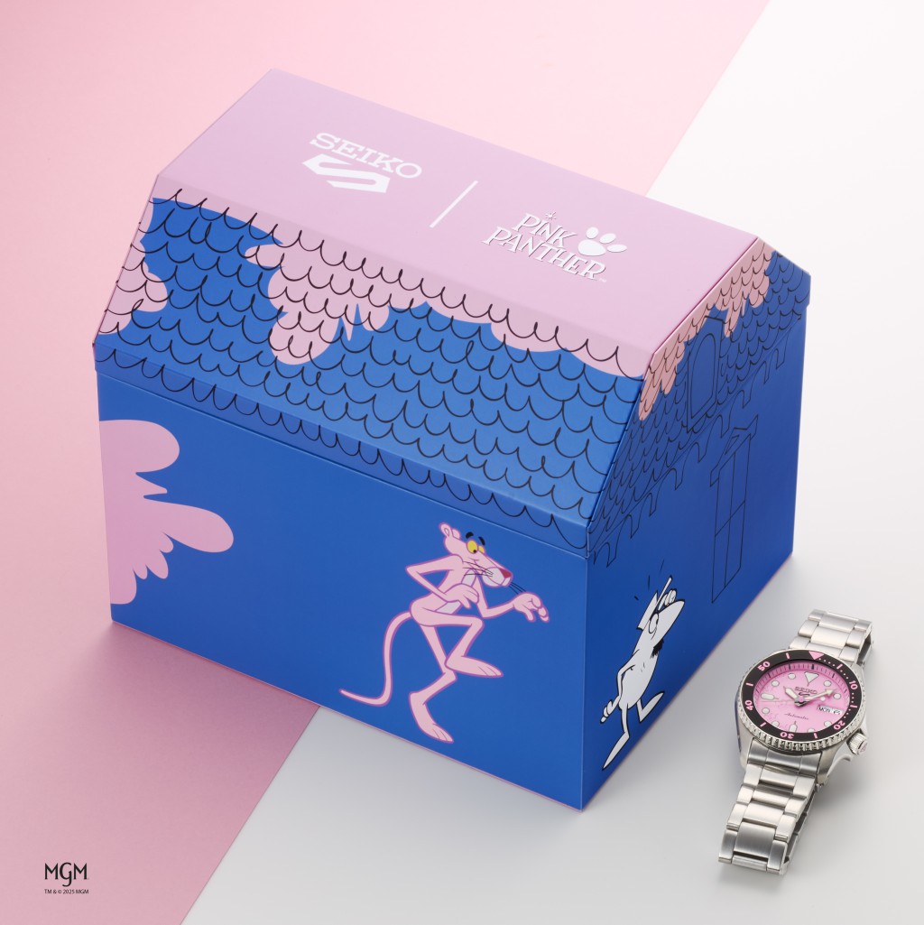 Seiko 5 Sports × Pink Panther SRPM07K1。 Seiko 5 Sports × Pink Panther SRPM07K1。