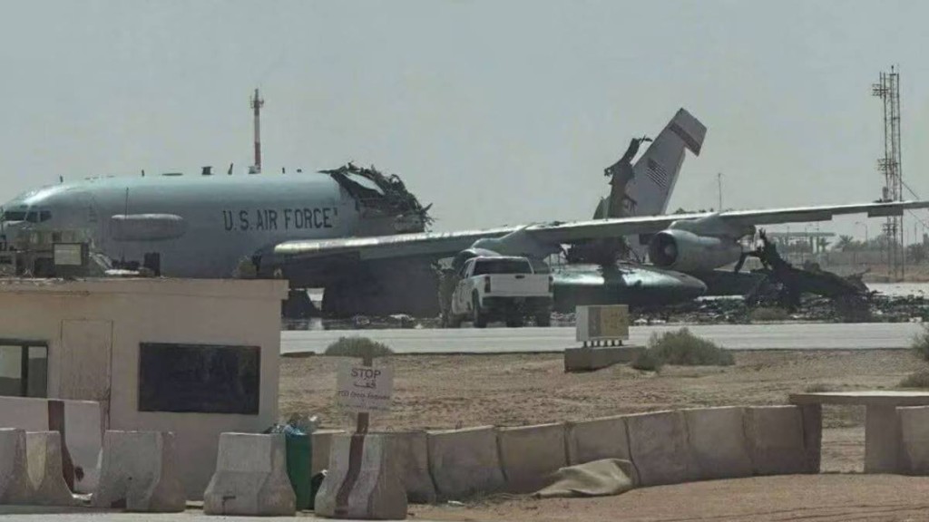 沙特基地被伊朗空襲，美軍有E-3空中預警機被毀。Ｘ