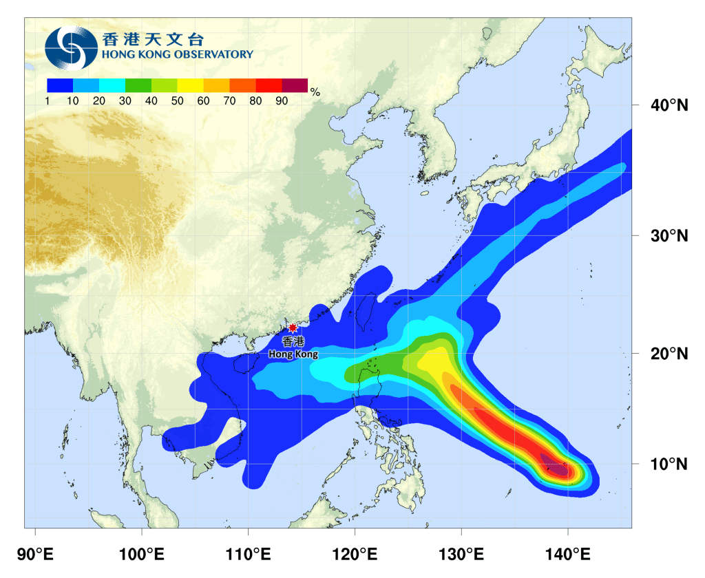 热带气旋银杏路径预测。