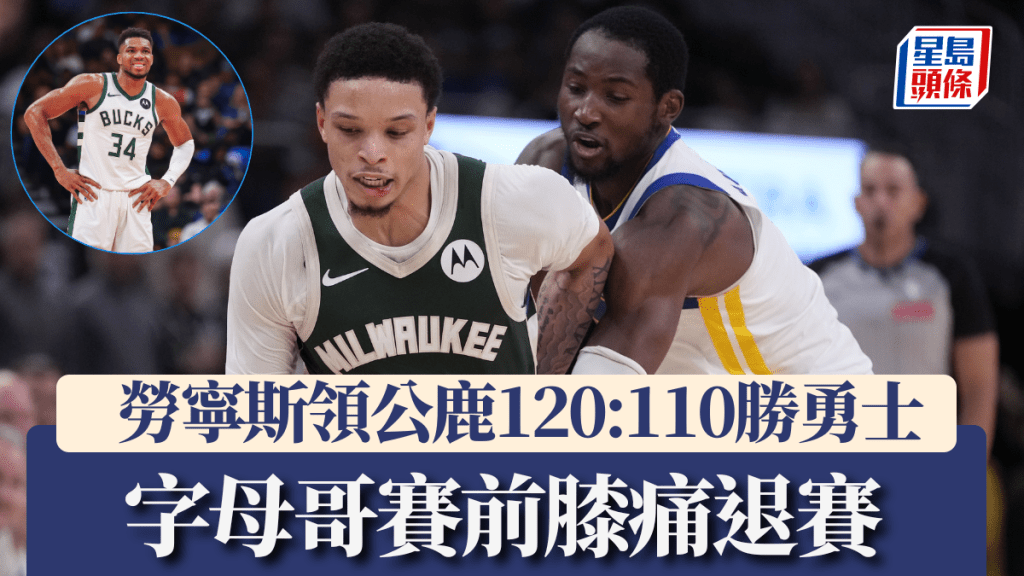 公鹿靠團體力量以120:110勝勇士。美聯社