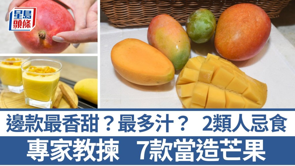 教揀7款時令芒果 1款最甜 1款最多汁 2類人忌食 呂宋芒/紅寶石/日本完熟芒果/愛文芒/水仙芒/貴妃芒/小腰芒｜食材知識