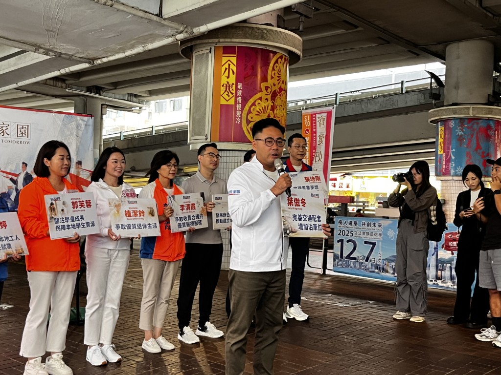 新界東南候選人葉傲冬。 新界東南候選人葉傲冬。