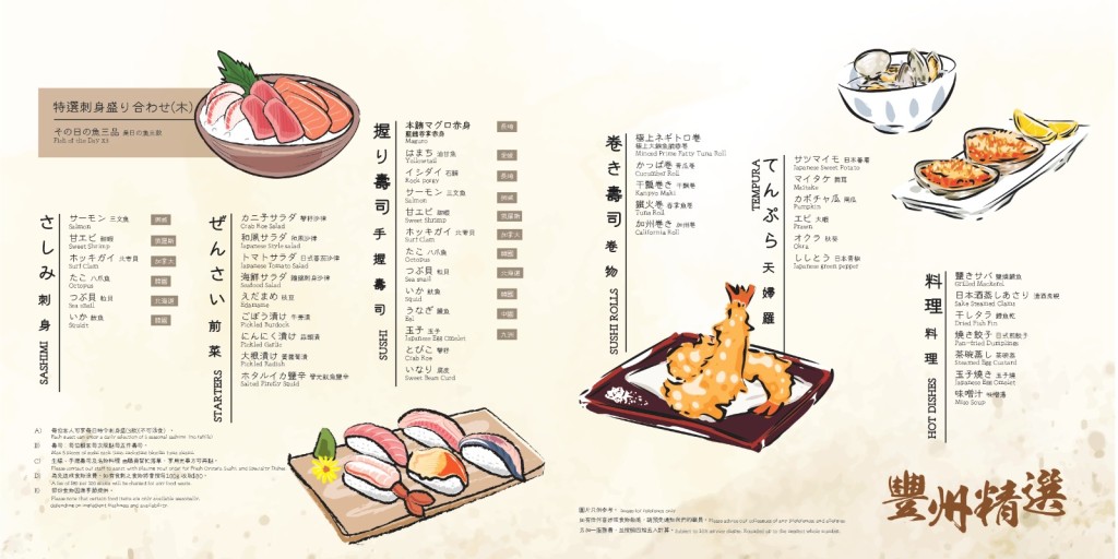 Umai SushiKan「無限追加套餐」菜單