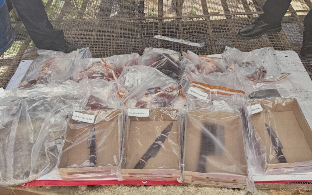 人員即場銷毀52公斤羊肉及羊內臟，市值約3萬元，同時檢走一批屠宰工具及封存10公斤懷疑非法屠宰羊肉。