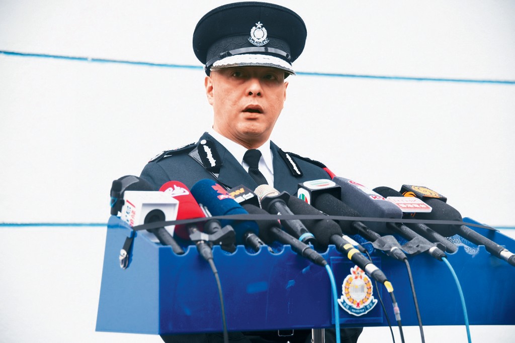 警務處處長周一鳴出席警察學院結業會操後，會見傳媒。