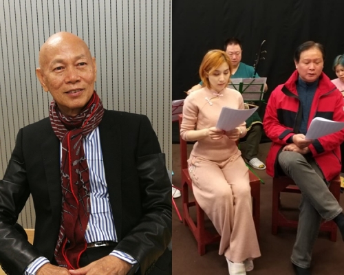 在羅家英倡議下，龍貫天與謝曉瑩對唱抗疫曲。