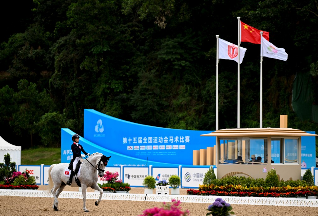 何苑欣於盛裝舞步個人賽得第7名。新華社