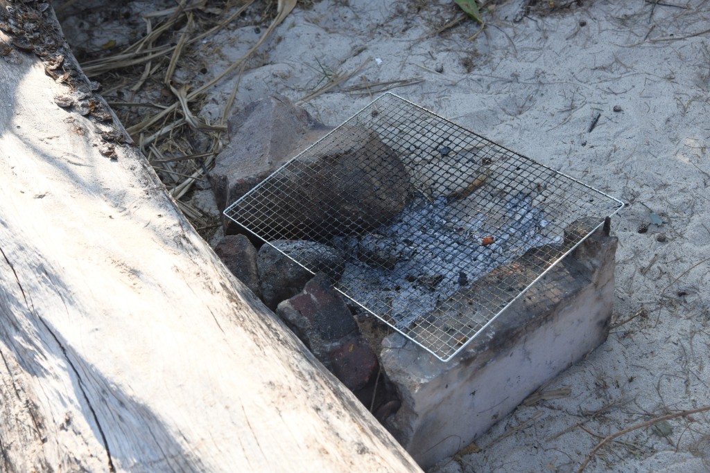 現場亦見沙灘上有多個「生火」、「燒地」痕跡，甚至有燒烤網和碳。