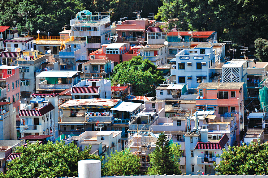 新界村屋林立。