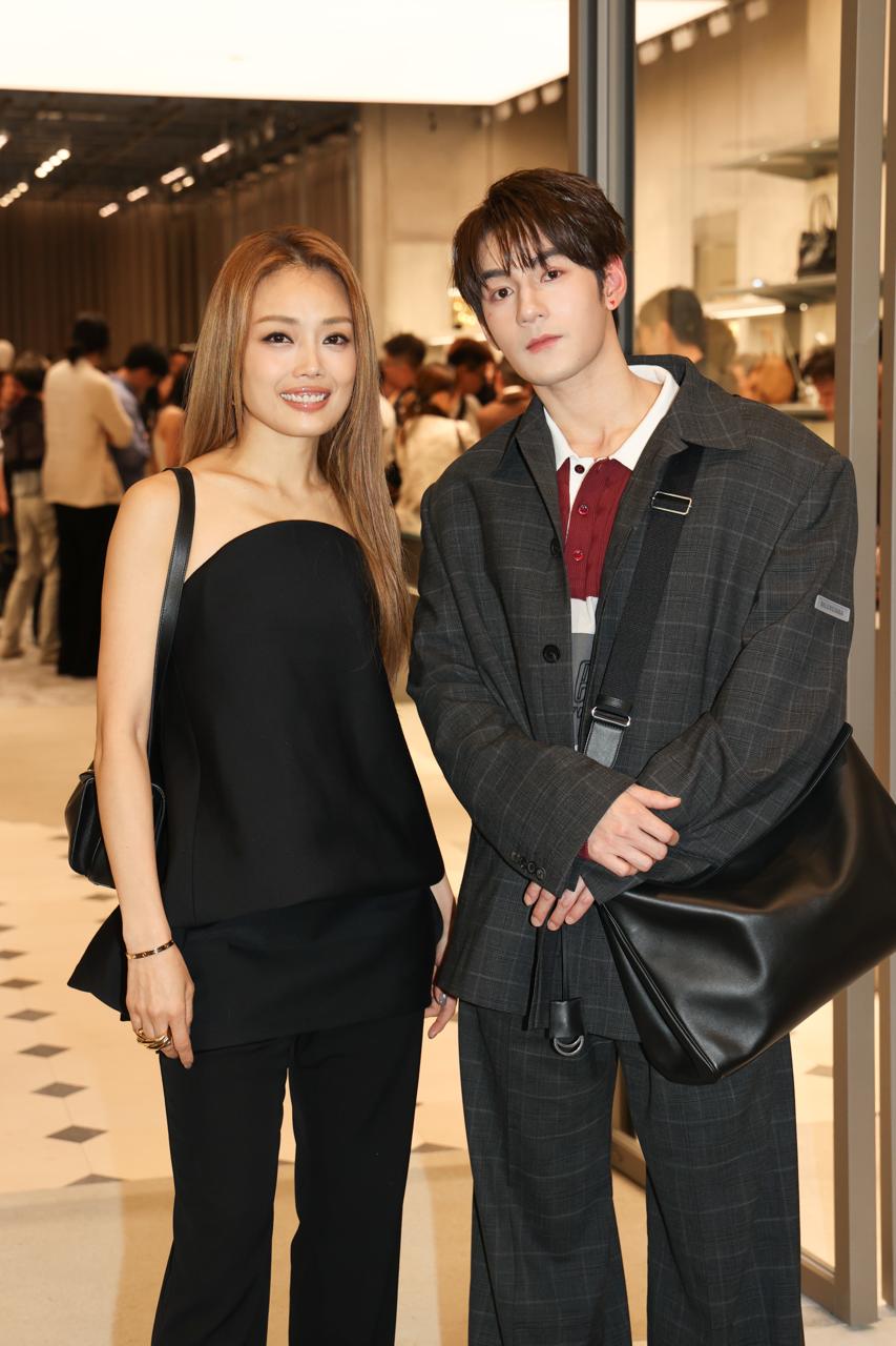 容祖兒和魏浚笙出席品牌開幕活動。