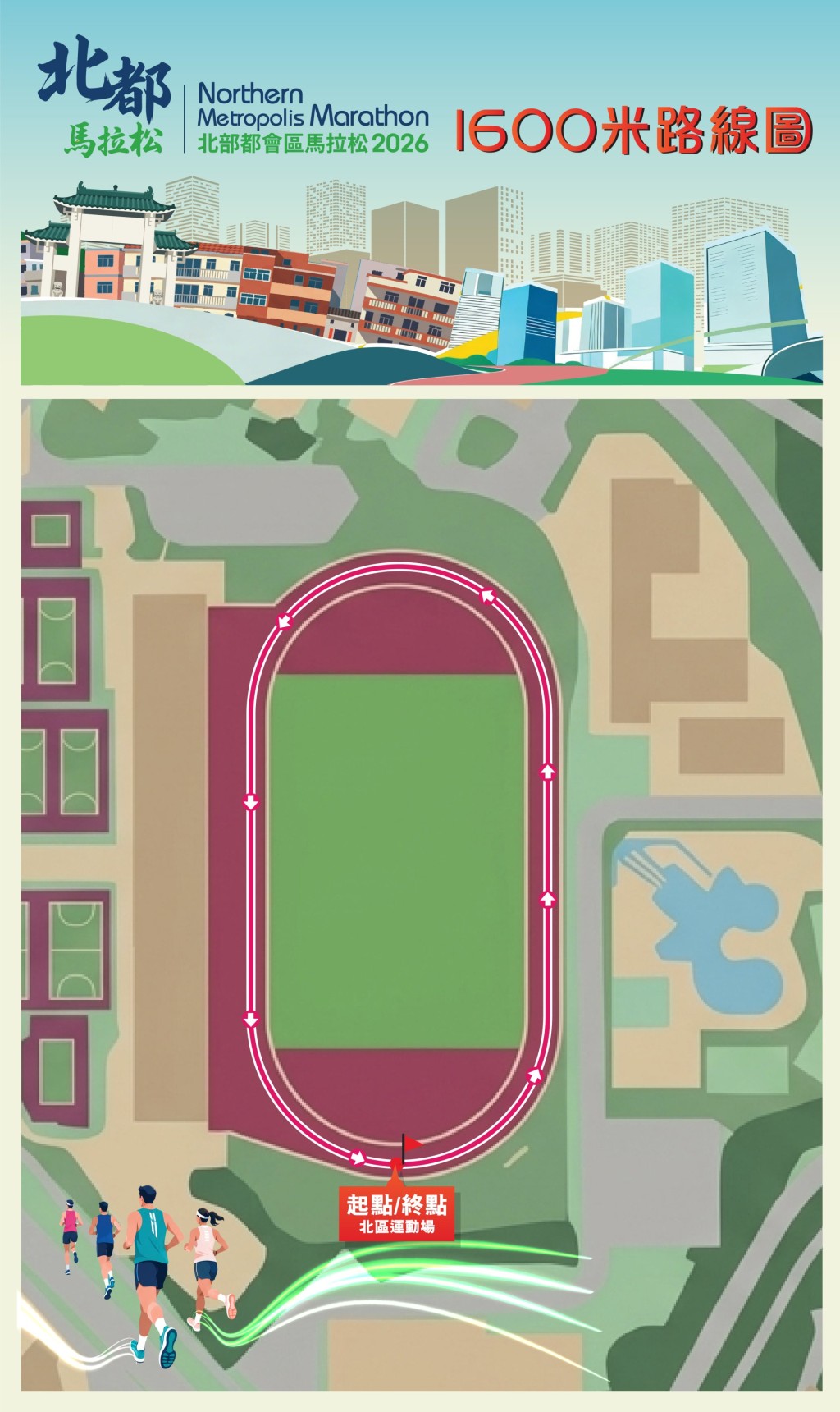 北都马拉松2026 1600米路线图