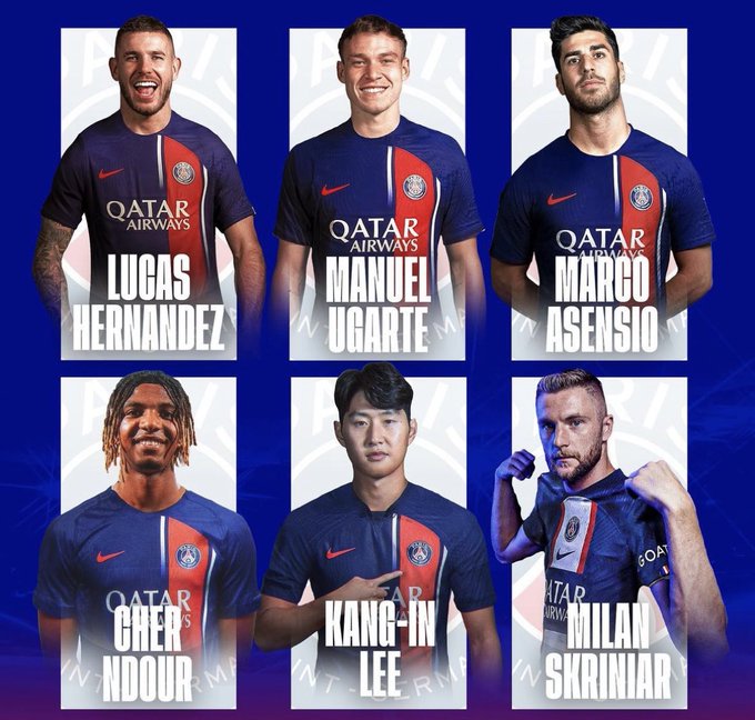 巴黎圣日耳门今夏已签入6名球员，准备陆续官宣。网上图片