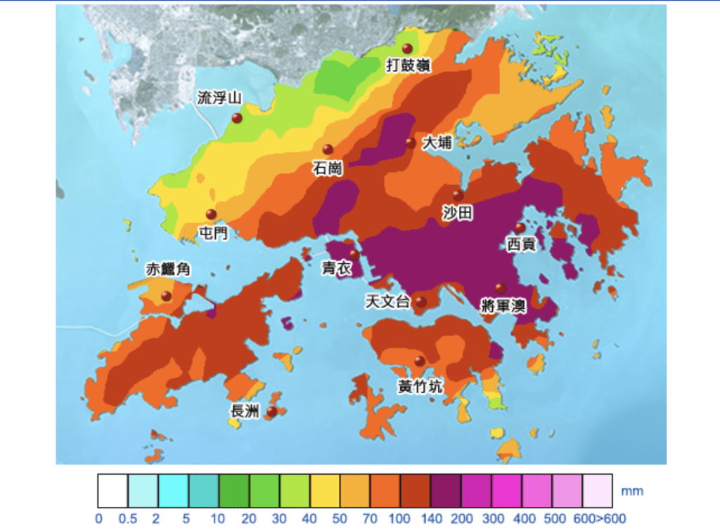 8月2日總降雨量。