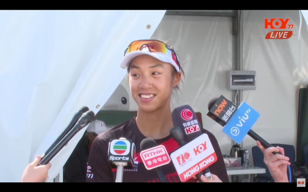 洪詠甄滿意自己表現。電視截圖 洪詠甄滿意自己表現。電視截圖