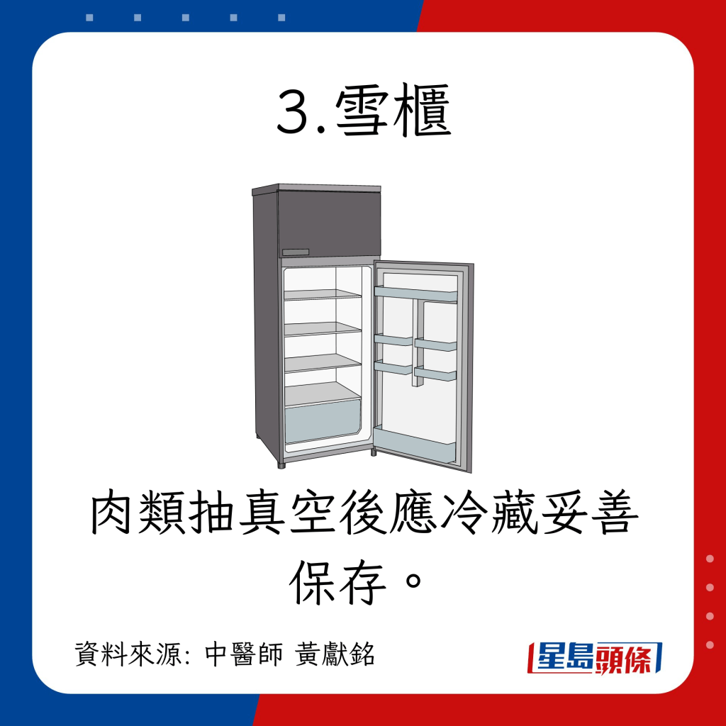 防止食材發霉工具：雪櫃