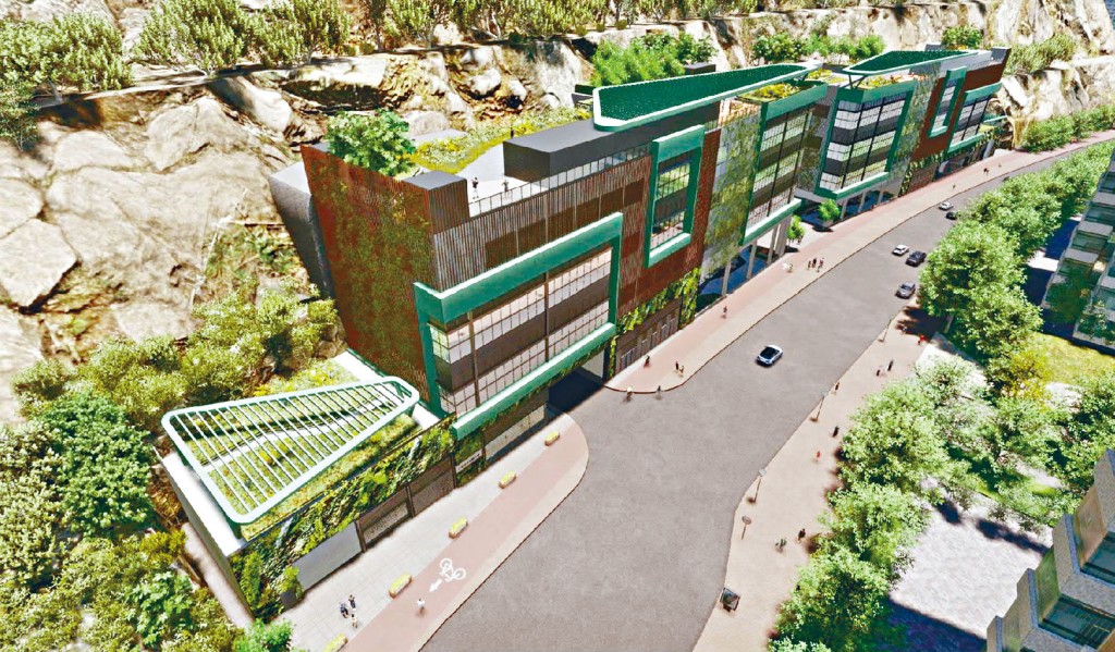 安達臣道石礦場發展聯用岩洞模擬圖。