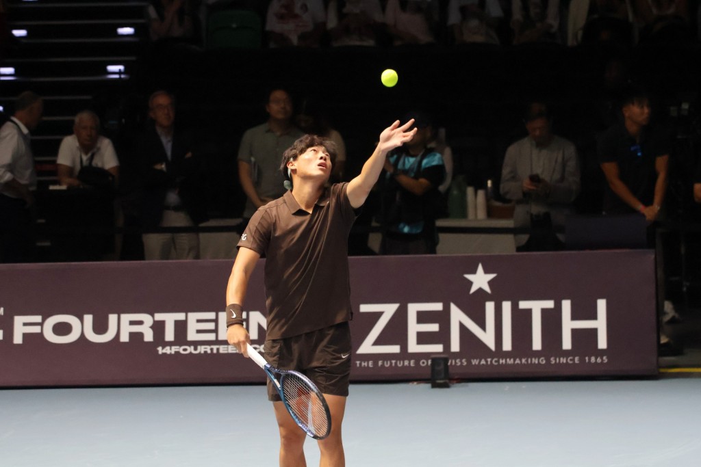 黃澤林於ATP首爾挑戰賽決賽不敵日本球手。星島資料圖片 黃澤林於ATP首爾挑戰賽決賽不敵日本球手。星島資料圖片