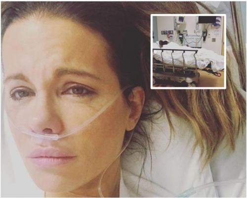 姬蒂碧金莎臥在醫院病床的照片樣子楚楚可憐。ig