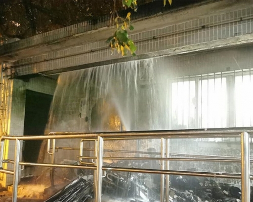 姚銘辦事處遭人縱火。資料圖片