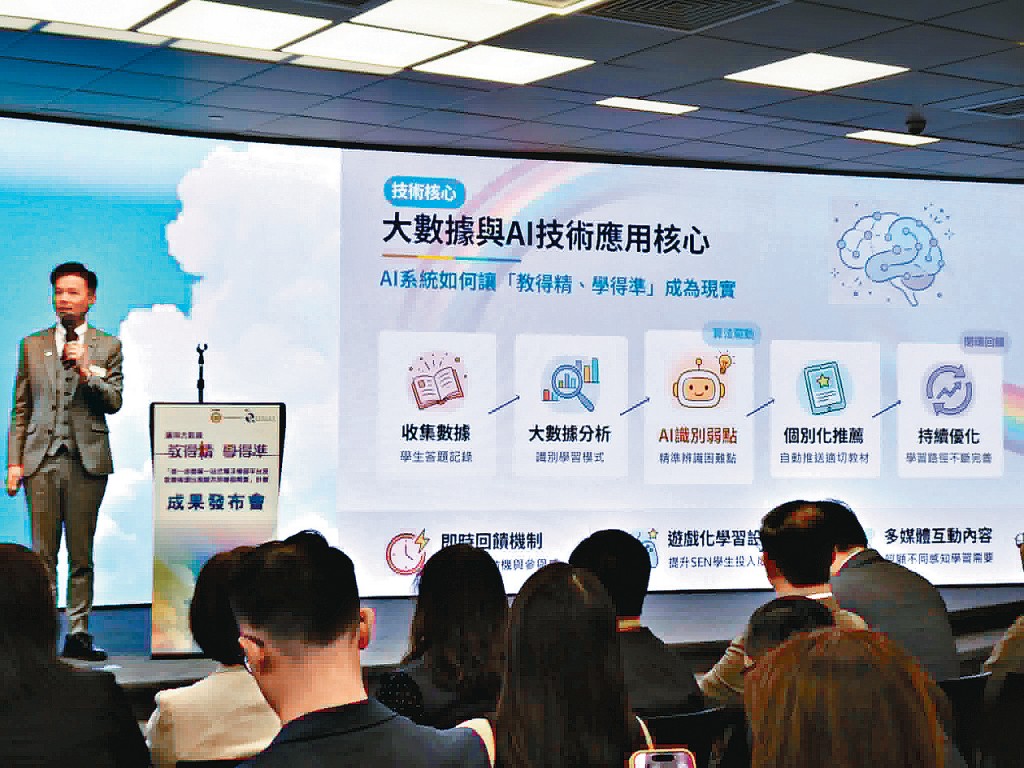 協助特教學生為主的一站式電子學習平台RainbowSky，由6間特殊學校、4間小學和教育大學合作研發，仇恒初期望日後能有超過200間中小學使用。