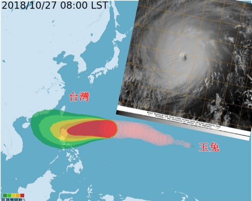 鄭明典指「玉兔」擁有很典型的強烈颱風特徵。網圖