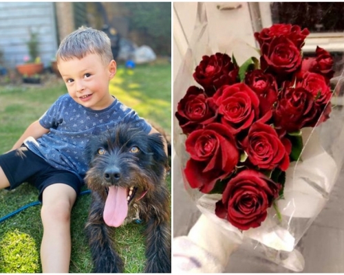 英國4歲小男孩化身浪漫小暖男,做家務賺零用錢買紅玫瑰贈媽媽表愛意。網圖