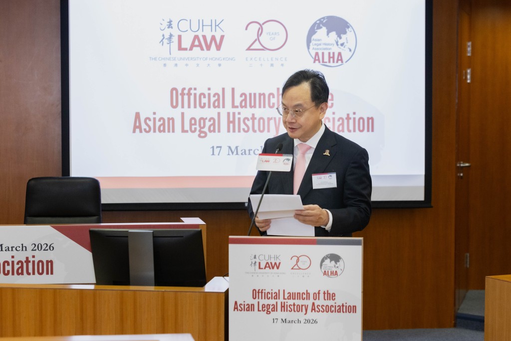 中大校長盧煜明教授致歡迎辭。中大圖片