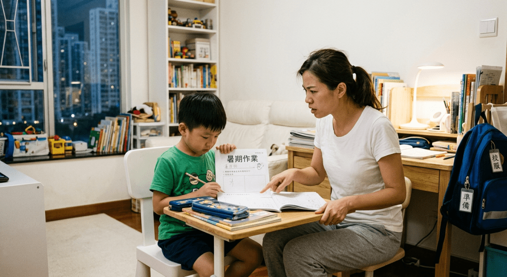 開學崩潰事1:臨急抱佛腳做未完的暑假作業(AI生成示意圖) 開學崩潰事1:臨急抱佛腳做未完的暑假作業(AI生成示意圖)