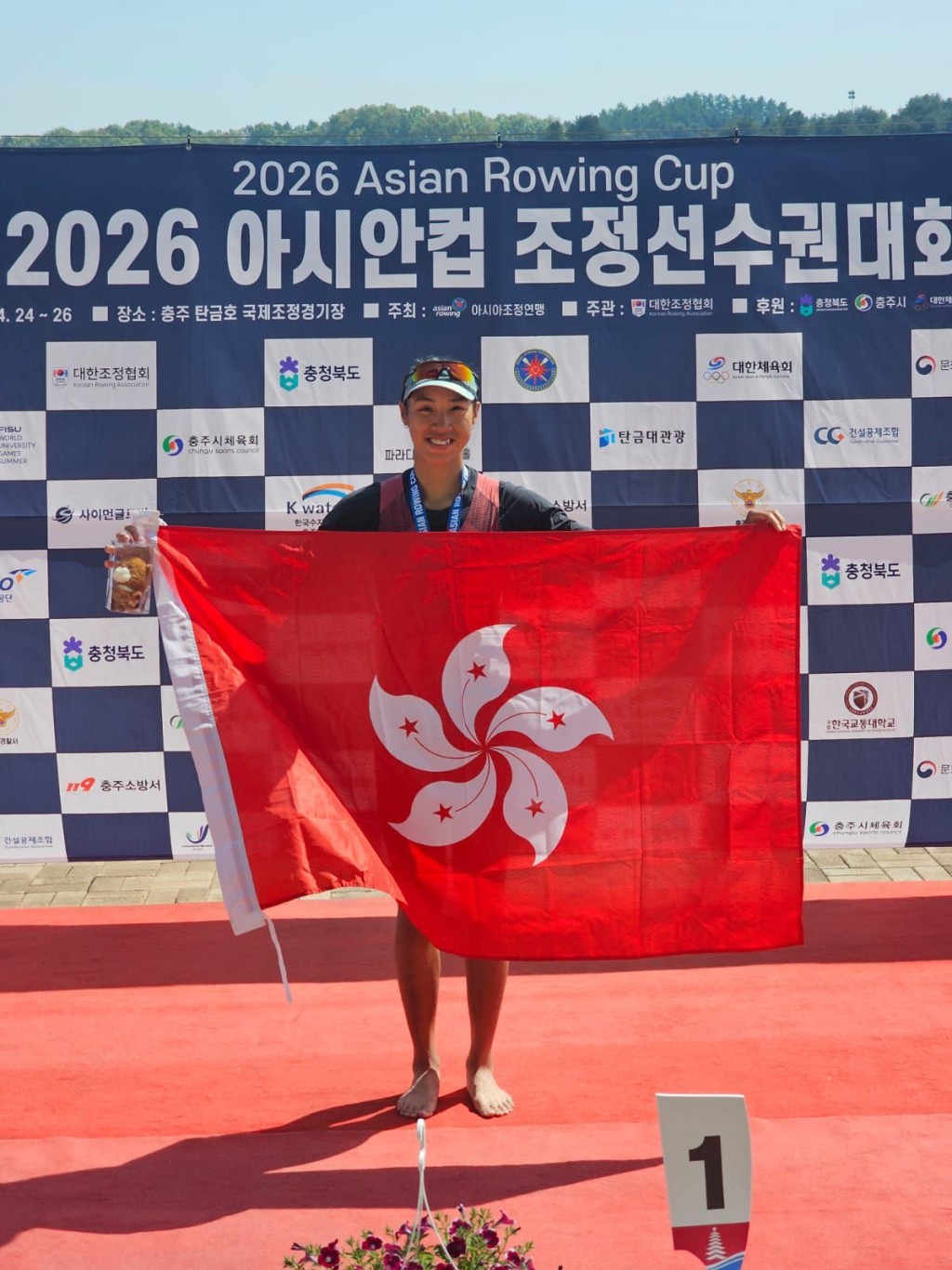 洪詠甄奪女子輕量級單人艇金牌。照片由受訪者提供