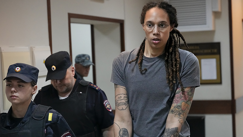 美國女籃球員被指運毒，在俄被判9年監禁。AP