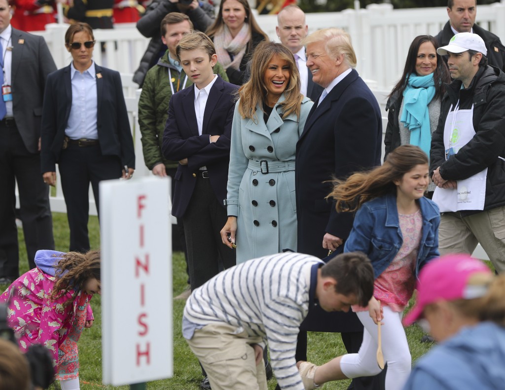 今次復活節滾蛋活動也是特朗普家族的家庭日。ap