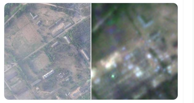 据白俄引述卫星图片，瓦格纳及普里戈任迅速在白俄罗斯建立另一军事基地。  Twitter  截图