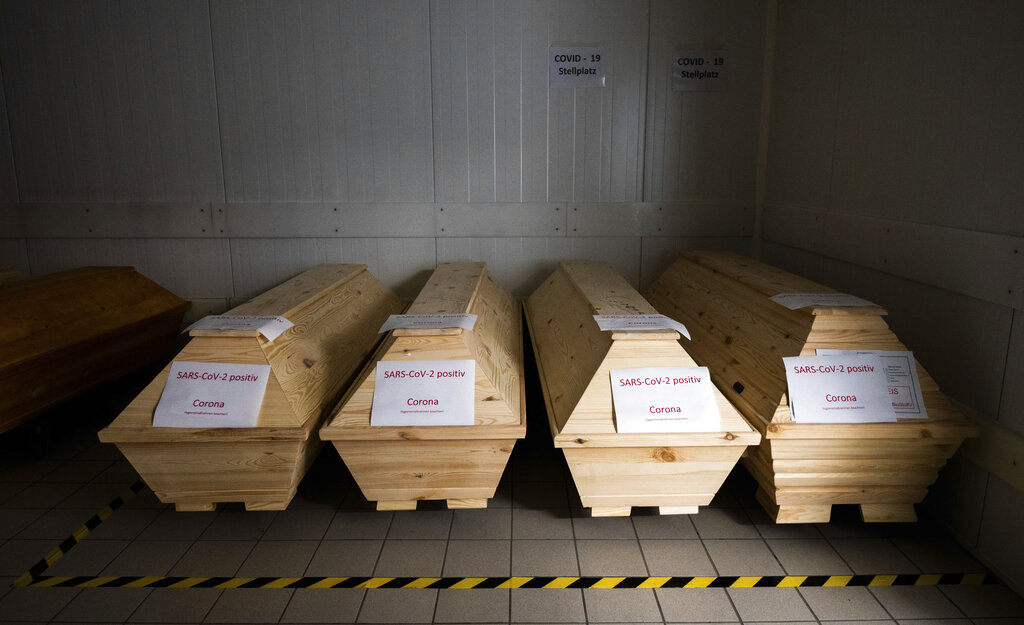 德国新冠肺炎死亡人数本周突破10万人。美联社图片