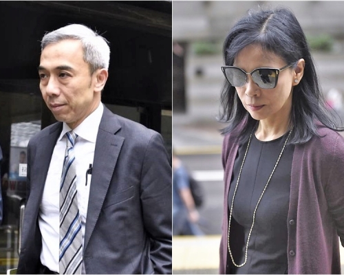 被告馮永業(左)及陳婉玉(右)。