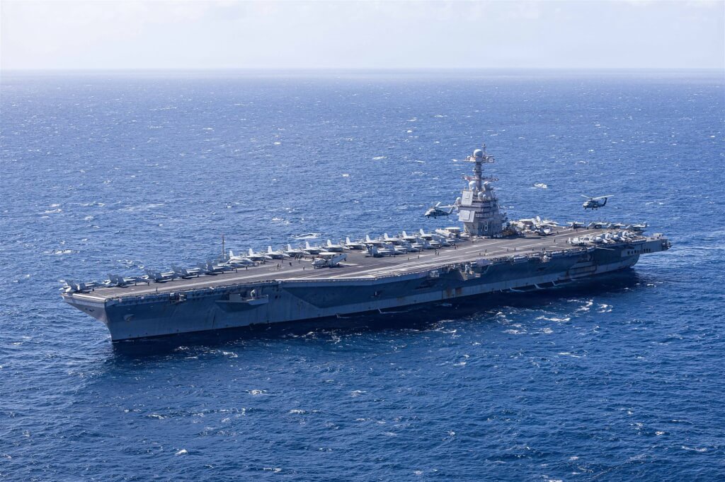 “福特号”准备进入地中海。x.com/USNavy