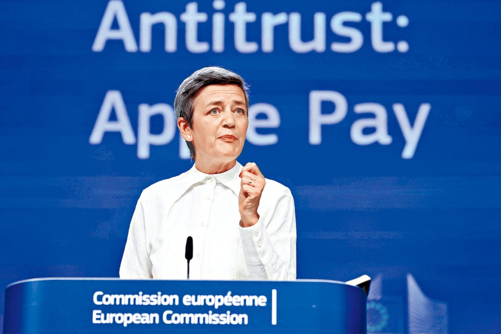 歐盟反壟斷專員Margrethe Vestager指,全球監管部門要密切合作,共同對蘋果等科技巨頭採取措施。