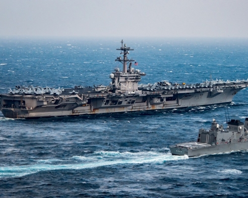 「卡尔文森号」战斗群目前仍在澳洲西北岸对开。图:美国海军