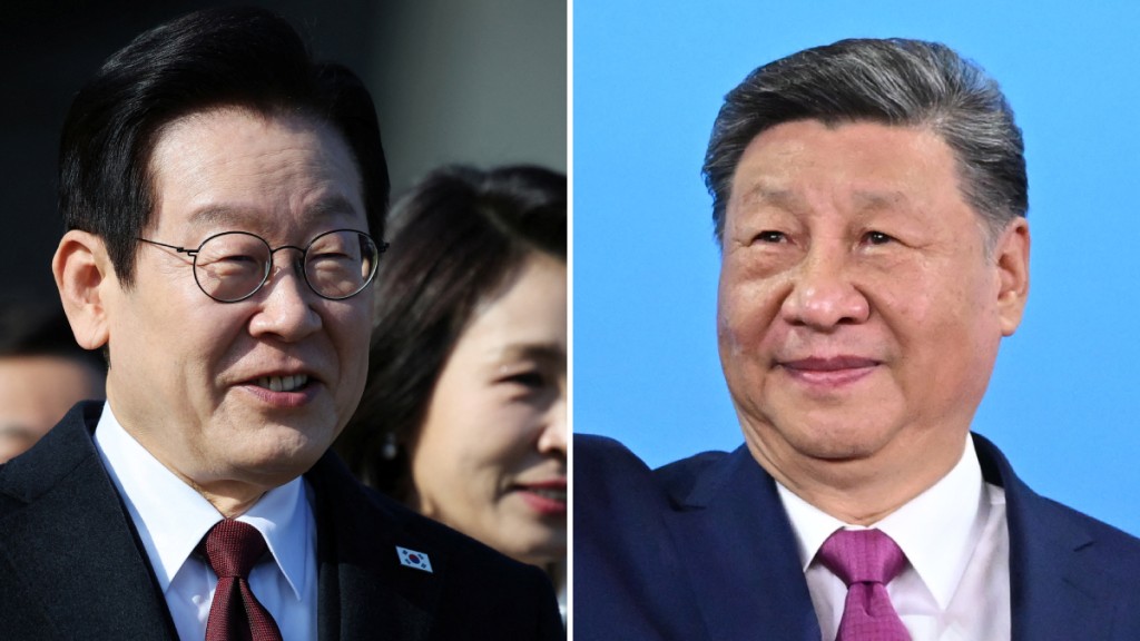 李在明與國家主席習近平會談。路透社/新華社