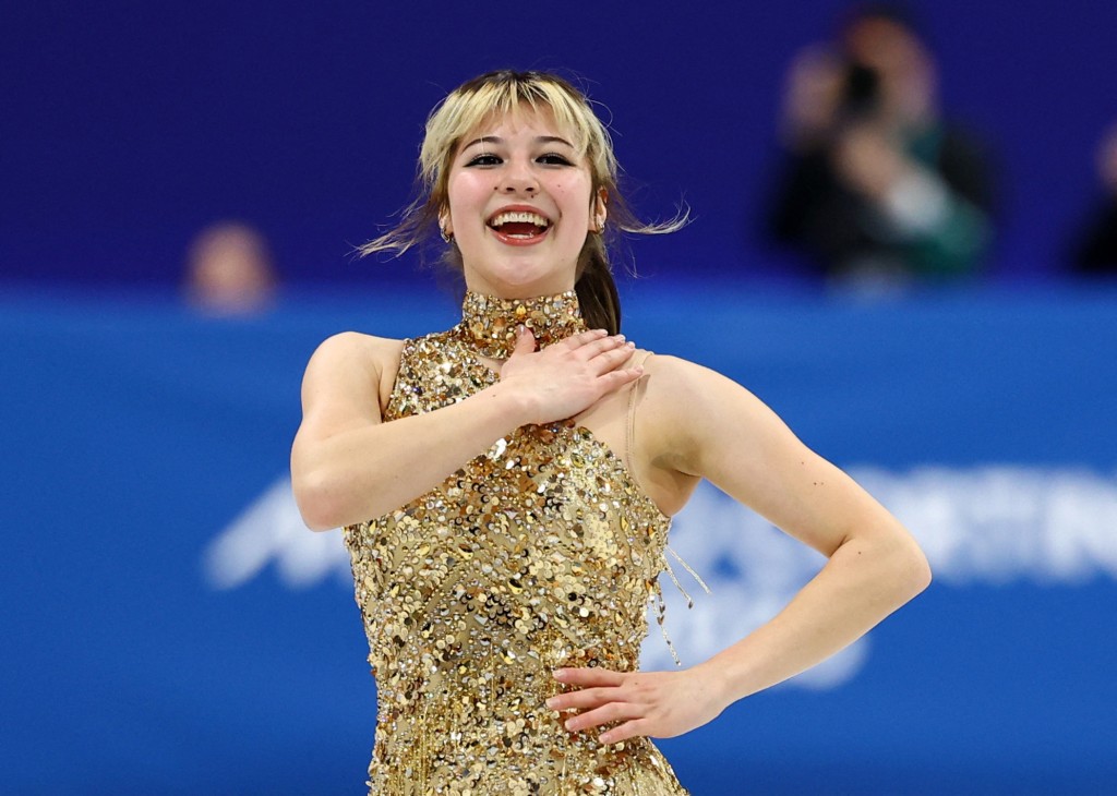 劉美賢在女花自由滑比賽中取得全場最高的150.20分。路透社