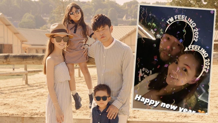 周杰倫晒全家福祝賀新年快樂。