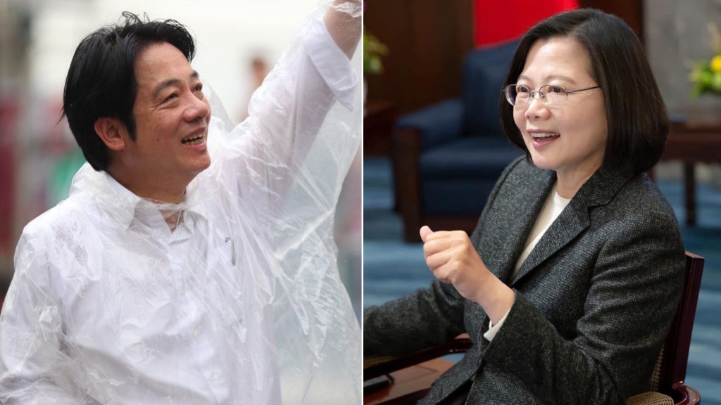 網傳蔡英文（右）和賴清德（左）大打出手。蔡英文及賴清德FB