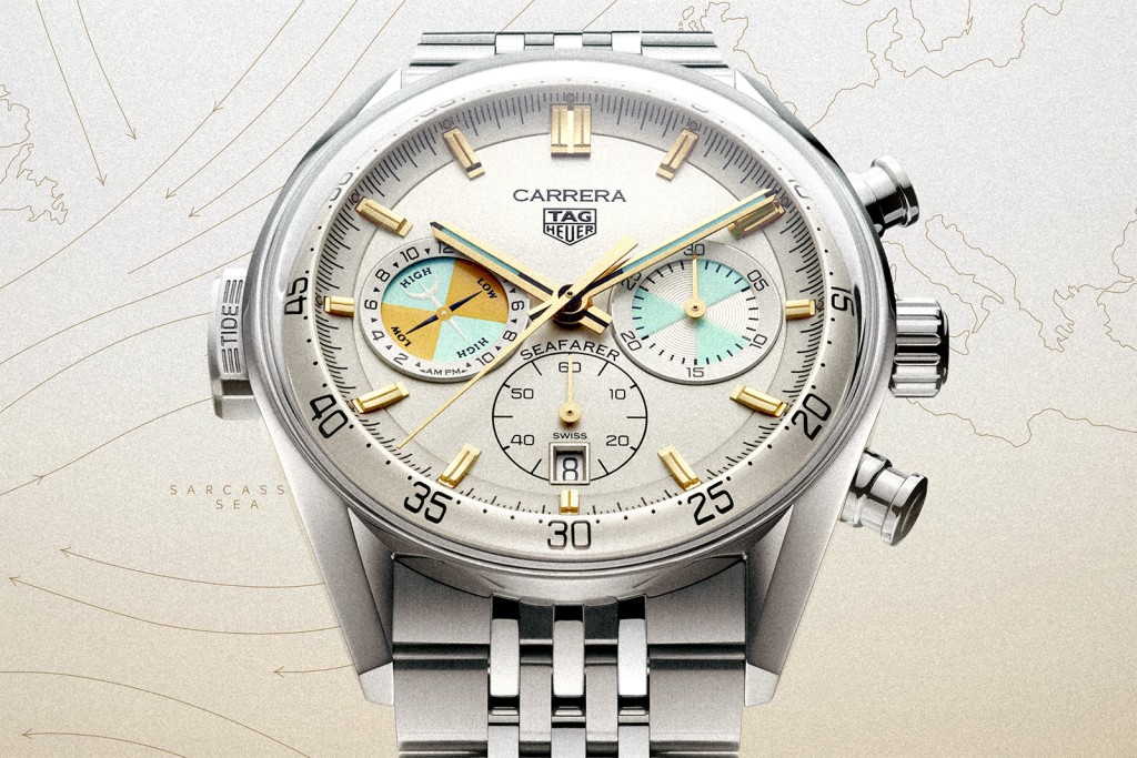 Tag Heuer Carrera Seafarer，表壳：42mm不锈钢/ 机芯：TH20-04自动/ 售价：$69,250。