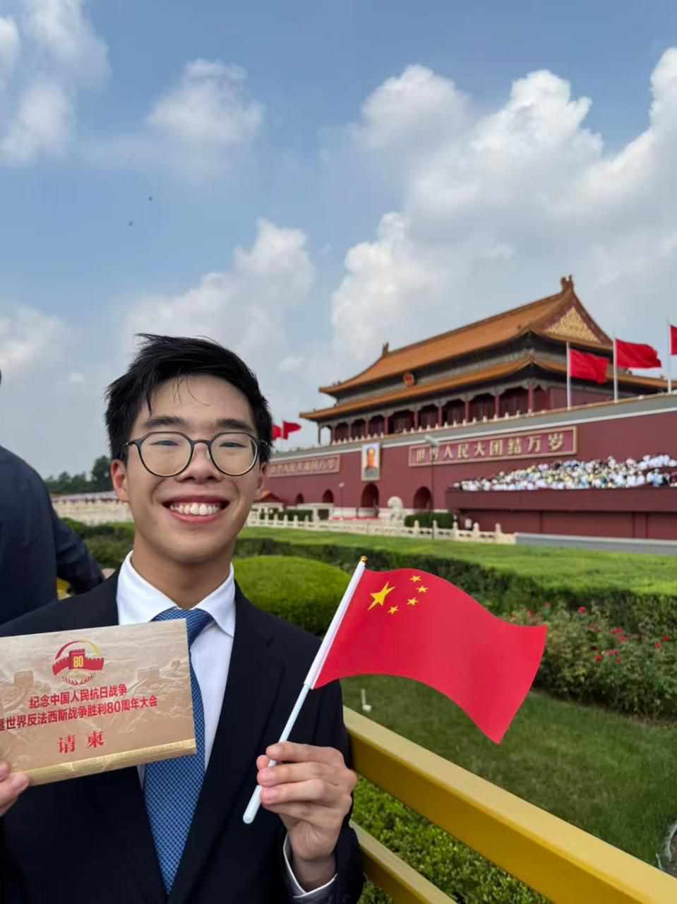 曾梓軒親歷九三閱兵，令他體會到國家軍事力量的強大。