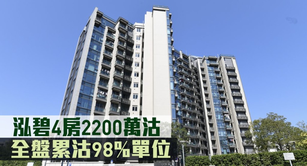 泓碧4房2200萬沽,呎售逾1.47萬。