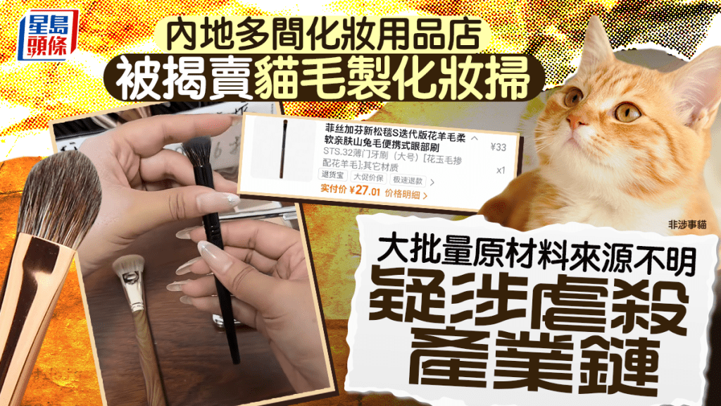 网卖猫毛制「玉毛」化妆扫惹怒爱宠族  来源不明疑涉虐杀产业链