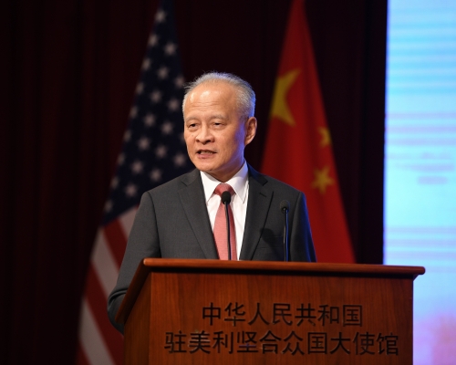 崔天凱反對美國插手香港事務。新華社圖片